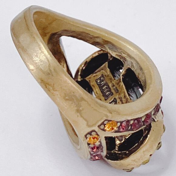 Signed Heidi Daus Colorful Cocktail Ring Designer Statement Rhinestone Size 6 - Picture 7 of 11